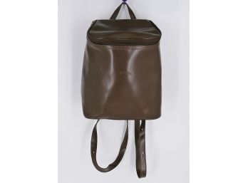 Authentic Longchamp Leather Backpack In Brown
