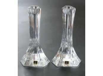 Pair Of Miller Rogaska Soho Crystal Candlesticks