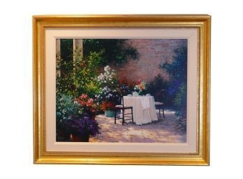 Sergon Giclee On Canvas Painting 'Afternoon Tea'- Professionally Framed