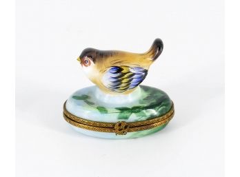 Limoges France Rochard Porcelain Bird Pill Trinket Box