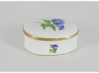 Herend Hungary Handpainted Porcelain Pill Trinket Box