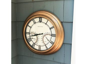 Frontgate Oxford Outdoor Clock With Thermometer