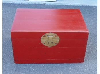 Chinese Red Lacquer Trunk