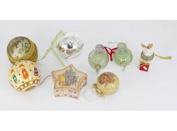 8 Different Christmas Ornaments - Lenox, Glass, Winnie The Pooh, Etc