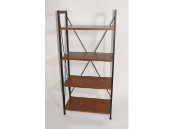Metal & Wood Etagere 4-Shelf Bookcase