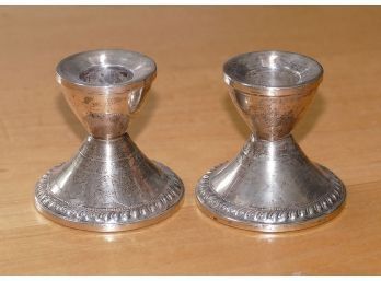 Pair Of Duchin Creation Sterling Silver Weighted Candlesticks
