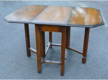 Vintage Tiger Oak Drop Leaf Table