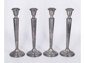 Set Of 4 - 10' Empire Sterling Silver Weighted Candlesticks - 54.71oz