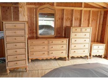 Beautiful Lexington Furniture By Henry Link 5-Piece Bedroom Set - Wicker/Wood