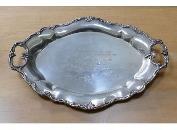 1965 Reed & Barton Sterling Silver Serving Tray - 1005 Grams - Graduates Award By West Point (US Military)