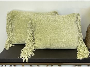 Pair Of Grange Chenille Throw Pillows - Honeydew / 16' X 20' - With Tags Attached ($240 / $120 Ea)