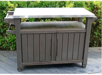 Keter Unity XL Portable Outdoor Prep Table And Storage Cabinet