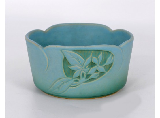 Roseville Pottery Silhouette Bowl - Turquoise - Model 726-6