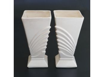 Pair Of McCoy Pottery Art Deco Vases