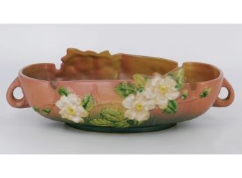 Roseville Pottery White Rose Console Bowl - Model 391-10