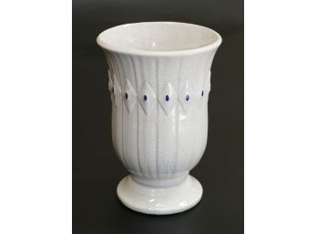 McCoy Pottery Cream Colored Vase With Diamond Pattern
