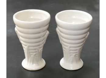 Pair Of Brush McCoy Pottery Art Deco Vases