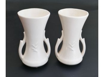 Pair Of McCoy Pottery Handled Vases
