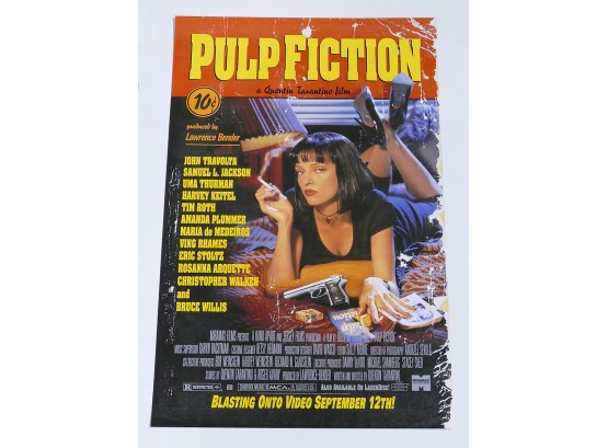 Original One-Sheet Movie/Video Poster - Pulp Fiction (1994) - John Travolta, Bruce Willis, Uma Thurman