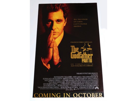 Original One-Sheet Movie/Video Poster - The Godfather III (1990) - Al Pacino, Diane Keaton