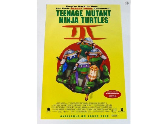 Original One-Sheet Movie Poster - Teenage Mutant Ninja Turtles III (1992/93)