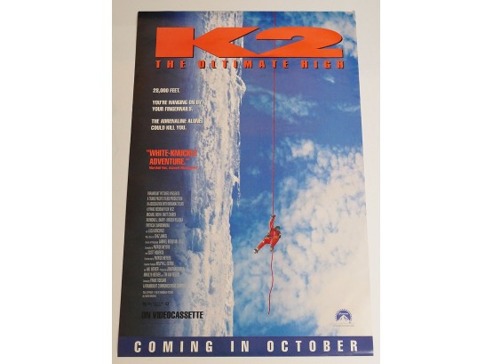 Original One-Sheet Movie/Video Poster - K2 (1992)
