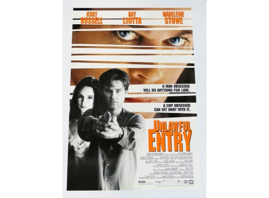 Original One-Sheet Movie/Video Poster - Unlawful Entry (1992) - Kurt Russell, Madeleine Stowe