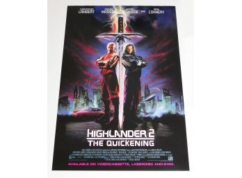 Original One-Sheet Movie/Video Poster - Highlander 2: The Quickening (1992) - Christopher Lambert