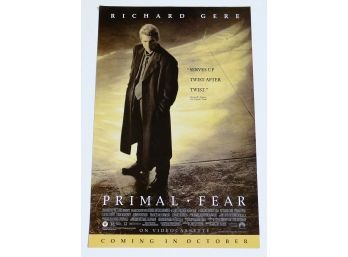 Original One-Sheet Movie/Video Poster - Primal Fear (1996) - Richard Gere