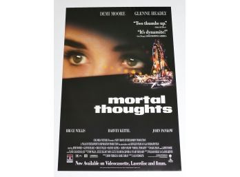 Original One-Sheet Movie/Video Poster - Mortal Thoughts (1991) - Demi Moore, Bruce Willis