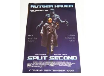 Original One-Sheet Movie/Video Poster - Split Second (1992) - Ruger Hauer