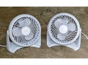 Pair Of Honeywell 3-Speed Table Top Fans