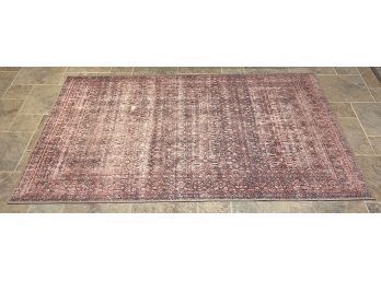World Market Low Pile Area Rug - 41' X 65' (3'5' X 5'5') - Newer Rug Made To Look Vintage And Distressed