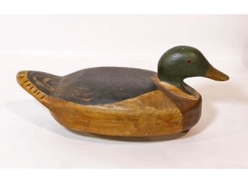Vintage Hand Carved And Painted Wood Duck Decoy