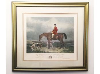 Hand Colored Engraving Print By Edward Hacker - Mr. Charles Davis On The Traverser