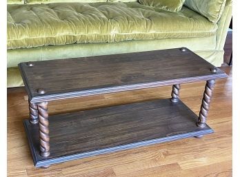 Vintage Wooden Coffee Table With Spiral Legs