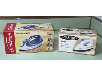 2 Different Clothes Irons - Sunbeam & Proctor-Silex - Brand New In Box