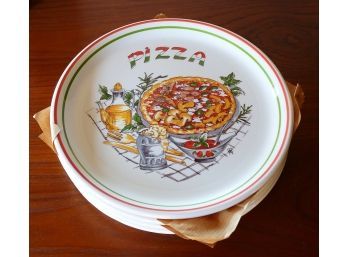 Set Of 4 Vintage Himark Ceramic Pizza Plates - Never Used In The Original Box