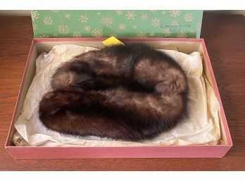 Tip Dyed American Sable Fur Boa - Never Used In Box - Purchased In The 1960's (Frankel's - Stamford )