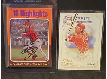 2019 TOPPS ARCHIVES SHORT PRINT AND ALLEN AND GINTER SHOHEI OHTANI LOT