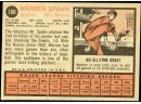 1962 TOPPS WARRENN SPAHN - HALL OF FAMER - CLEAN    SPORTS CARDS