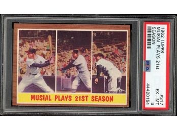 1962 TOPPS STAN MUSIAL PLAYS 21ST SEASON PSA 6!!!!                                               SPORTS CARDS