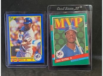 1990 LEAF AND 1990 SCORE KEN GRIFFEY JR SECOND YEAR CARDS 2 CARD LOT