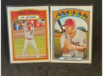 2021 TOPPS HERITAGE MIKE TROUT TWO-CARD LOT