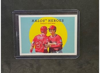 2018 TOPPS ARCHIVES HALOS HEROES SHOHEI OHTANI/MIKE TROUT ROOKIE CARD