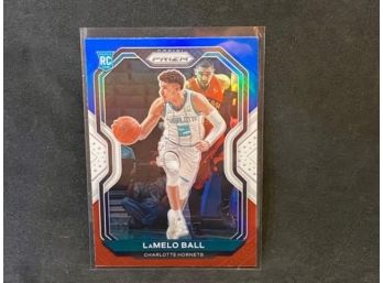 2020-21 PRIZM LAMELO BALL RED, WHITE AND BLUE PRIZM ROOKIE (books At $145-$200)