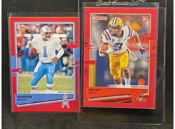 2020 DONRUSS RED PARALLEL WARREN MOON AND GRANT DELPIT ROOKIE
