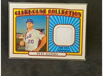 2021 TOPPS HERITAGE PETE ALONSO CLUBHOUSE COLLECTION GAME-USED RELIC