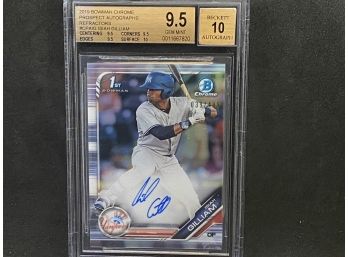 2019 BOWMAN CHROME PROSPECTS AUTOGRAPH REFRACTOR ISIAH GILLIAM /499 Made YANKEES!!