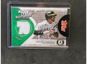 2021 TOPPS SERIES ONE RIP PARTY MATT OLSON GAME USED MATERIAL